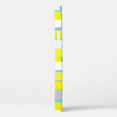 Coques Case-Mate iPhone Musique jazz, motif géométrique bleu jaune. (Verso / Droite)