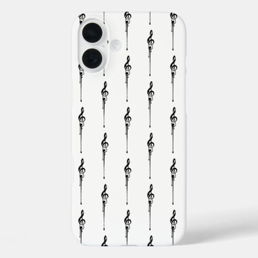 Coques Case-Mate iPhone Musique Motif Melting Treble Clef noir et blanc (Verso)