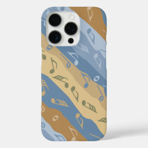 Coques iPhone 16 Pro Musique Note Grandes Brown Et Bleues