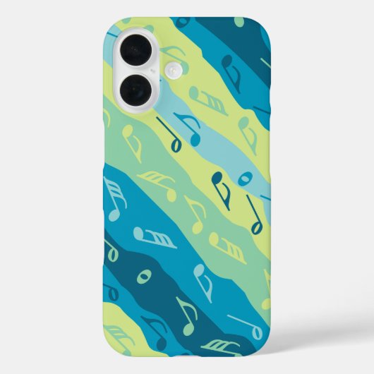 Coques Case-Mate iPhone Musique Note Grandes Vert Et Bleu (Verso)
