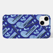 Coques Case-Mate iPhone Musique Noté Trombone BluePattern (Verso (horizontal))