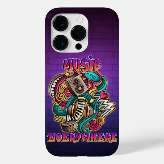 Coques Case-Mate iPhone Musique partout graffiti (Verso)