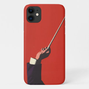 Coque iPhone 11 Musique vintage, main du chef tenant un baton