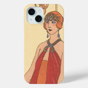 Coque Pour iPhone 15 Musique Vintage, Pianiste Art Déco Musicien Chante
