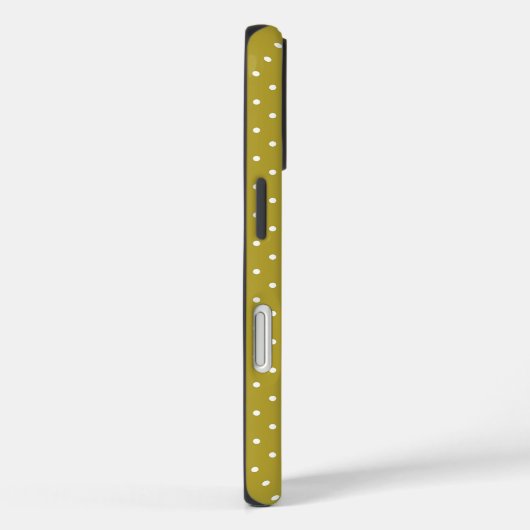 Coques Case-Mate iPhone  Mustard yellow white polka dots pattern  (Verso / Droite)