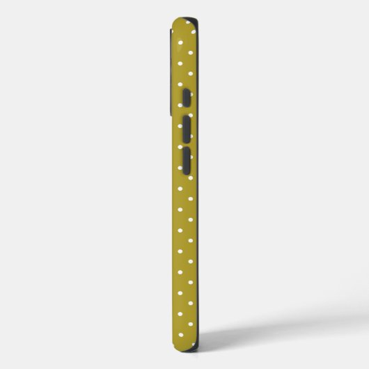 Coques Case-Mate iPhone  Mustard yellow white polka dots pattern  (Verso / Gauche)