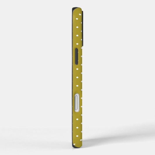 Coques Case-Mate iPhone  Mustard yellow white polka dots pattern  (Verso / Droite)