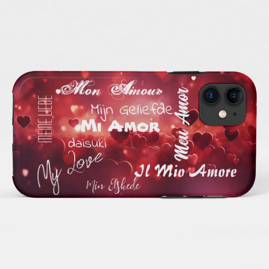 Coques Case-Mate iPhone "My Love" en différentes langues (Dos (Horizontal))