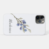 Coques Case-Mate iPhone Myrtille botanique à l'aquarelle bleue (Dos (Horizontal))