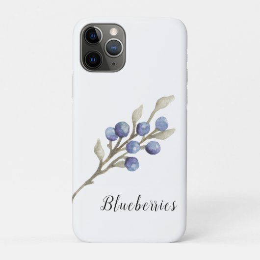 Coques Case-Mate iPhone Myrtille botanique à l'aquarelle bleue (Dos)