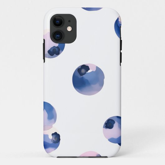 Coques Case-Mate iPhone Myrtilles motif aquarelle (Dos)