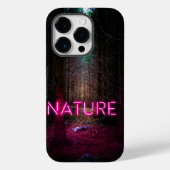 Coques Case-Mate iPhone Mystère forêt d'épinette nature néon magenta signe (Verso)