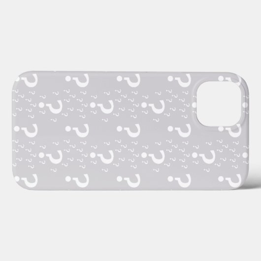 Coques Case-Mate iPhone Mystère point de question énigme puzzle gris clair (Verso (horizontal))