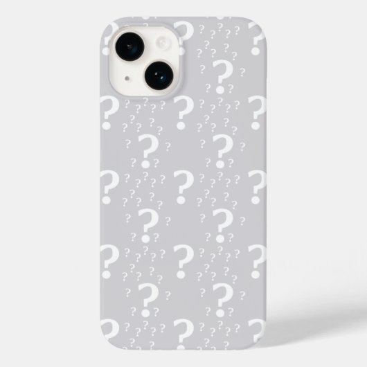 Coques Case-Mate iPhone Mystère point de question énigme puzzle gris clair (Verso)