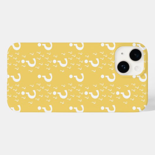Coques Case-Mate iPhone Mystère question marque énigme puzzle jaune (Verso (horizontal))