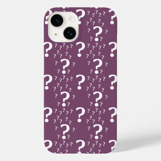 Coques Case-Mate iPhone Mystère question marque énigme puzzle mauve (Verso)