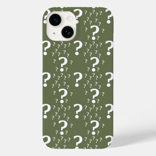 Coques Case-Mate iPhone Mystère question marque énigme puzzle vert olive (Verso)