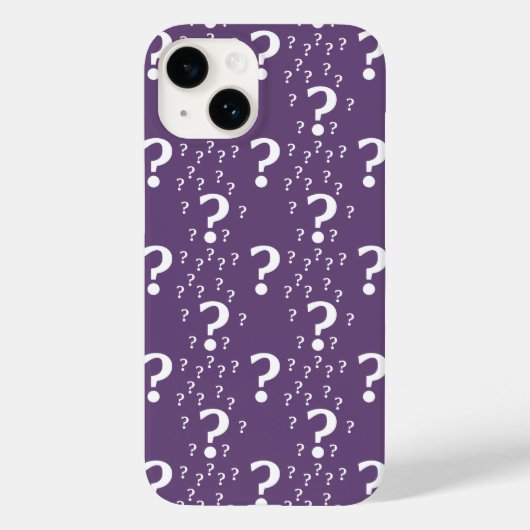 Coques Case-Mate iPhone Mystère question marque énigme puzzle violet (Verso)