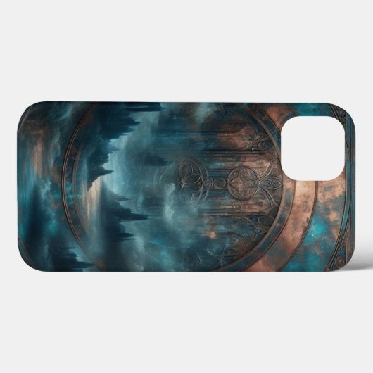 Coques Case-Mate iPhone Mystic Gothic Steampunk - Blue Copper Patina (Verso (horizontal))