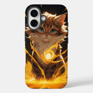 Coques iPhone 16 Mystic Tiger Chat Feu familier