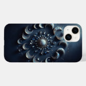 Coques Case-Mate iPhone Mystical Celestial Moon Phases - Elegant Blue Gems (Verso (horizontal))
