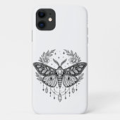 Coques Case-Mate iPhone Mystical Gothic Moth Botanical Celestial Line Art (Dos)
