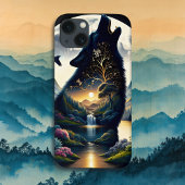 Coques Case-Mate iPhone Mystical Wolf Howling at Moon Surreal