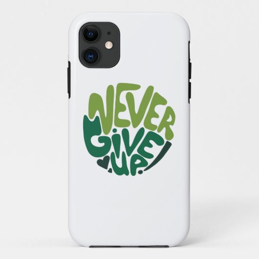 Coques Case-Mate iPhone N'abandonnez jamais - Green Positive Hand Letting (Dos)