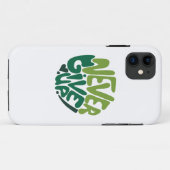 Coques Case-Mate iPhone N'abandonnez jamais - Green Positive Hand Letting (Dos (Horizontal))