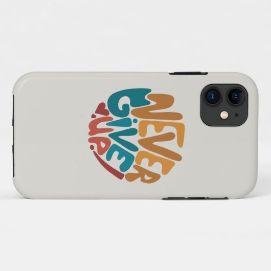 Coques Case-Mate iPhone N'abandonnez jamais - Message Motivationnel mignon (Dos (Horizontal))