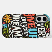 Coques Case-Mate iPhone n'abandonnez jamais vos rêves (Verso (horizontal))