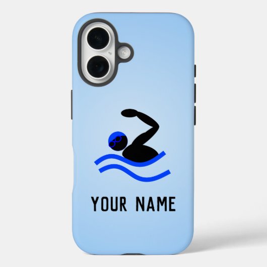 Coques Case-Mate iPhone Nage en Goggles Graphic avec son nom / Initiales (Verso)