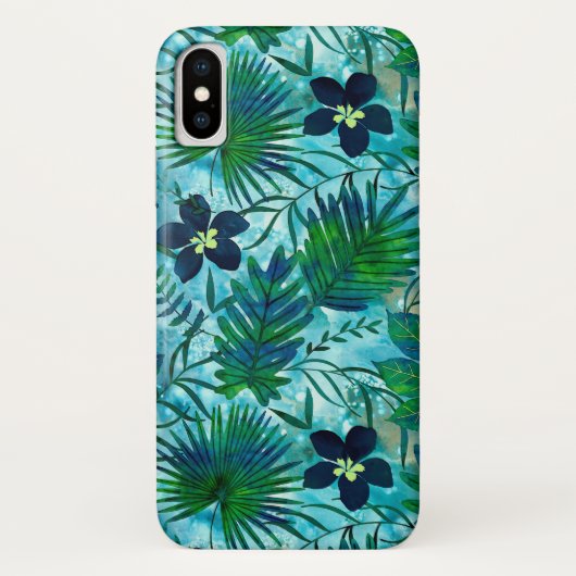 Coques Case-Mate iPhone Nalani Hawaiian Tropical Garden Turquoise (Dos)