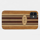 Coques Case-Mate iPhone Nalu Lua Faux Koa Wood Monogram Surboard (Dos (Horizontal))