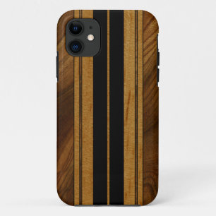 Nalu Mua Faux Koa Wood Surfboard iPhone 5 Coques