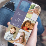 Case-Mate iPhone Case Nana Life est la Best Life 4 Photo Collage Purple<br><div class="desc">Coque iphone photo personnalisé pour nana (ou modifier pour quelqu'un d'autre) avec 4 de vos photos préférées. Le modèle photo est configuré pour afficher vos photos dans des formats de portrait vertical et d'instagram carré. La citation nana indique "Nana Life is the Best Life" que vous pouvez modifier pour quelqu'un...</div>