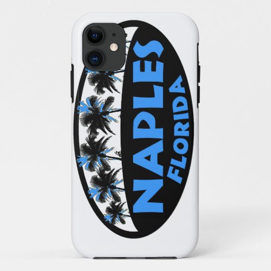 Coques Case-Mate iPhone Naples Florida paume bleu noir (Dos)
