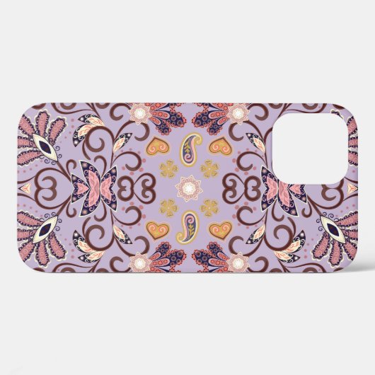 Coques Case-Mate iPhone Nappe à fleurs indiennes : belle motif pastel (Verso (horizontal))