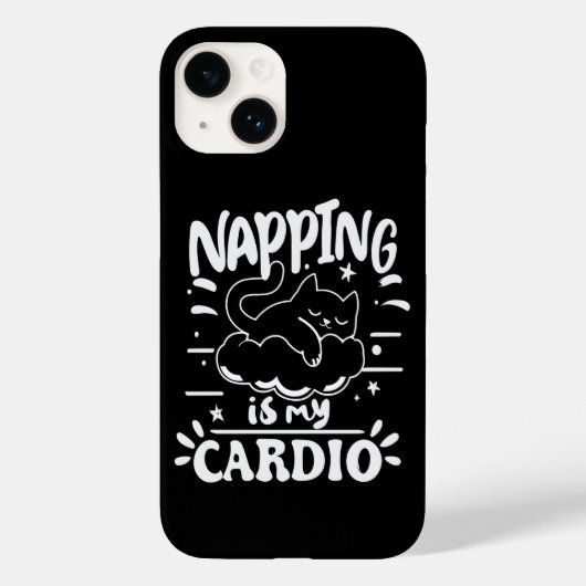 Coques Case-Mate iPhone Napping Est Mon Cardio Simple Drôle Design Chat (Verso)