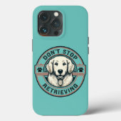 Coques Case-Mate iPhone N'arrêtez pas de récupérer Funny Golden Retriever (Verso)