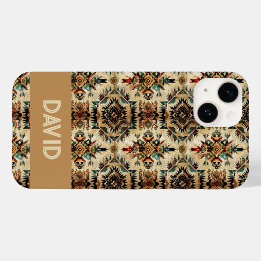 Coques Case-Mate iPhone Native American Ethnic Art Tribe Pattern Custom (Verso (horizontal))