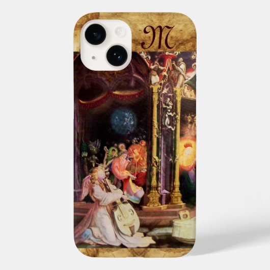 Coques Case-Mate iPhone NATIVITÉ AVEC ANGELS - MAGIE DU monogramme DE NOËL (Verso)