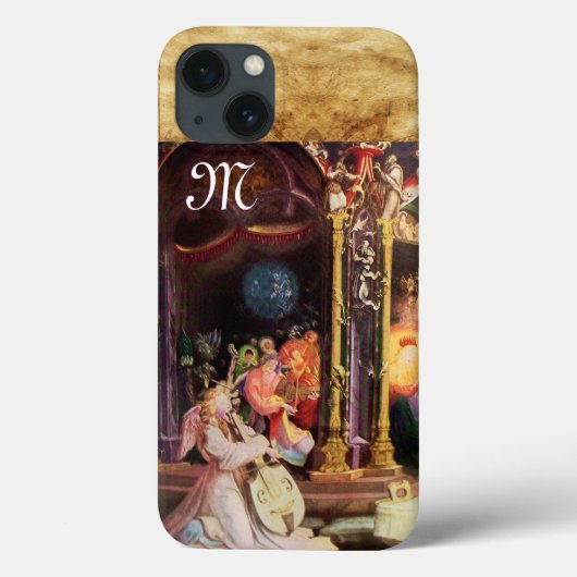 Coques Case-Mate iPhone NATIVITÉ AVEC ANGELS - MAGIE DU monogramme DE NOËL (Verso)
