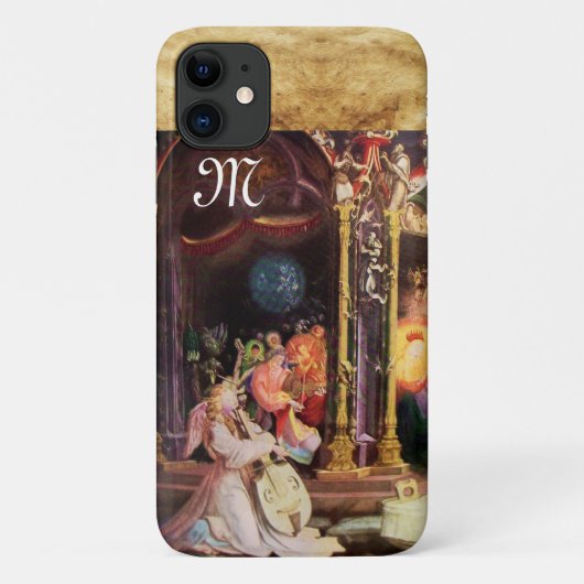 Coques Case-Mate iPhone NATIVITÉ AVEC ANGELS - MAGIE DU monogramme DE NOËL (Dos)