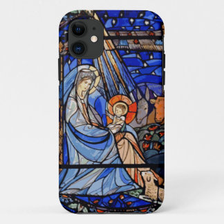Coque iPhone 11 Nativité du style Verre Trait
