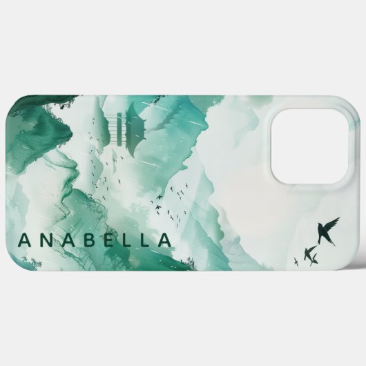 Coques Case-Mate iPhone Nature Art I Nom personnalisé (Verso (horizontal))