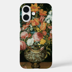 Coques iPhone 16 Nature morte baroque vintage Fleurs dans un vase