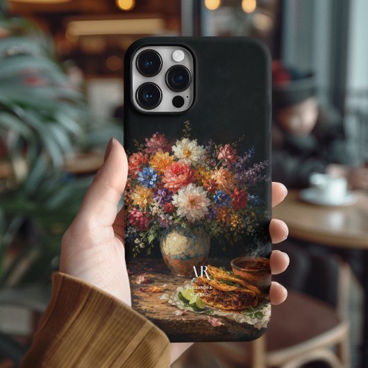 Coques Case-Mate iPhone Nature morte de Birria florale | Monogramme