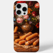 Coques Case-Mate iPhone Nature morte de churros floraux | Monogramme (Verso)