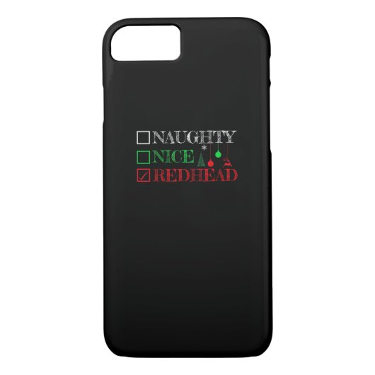 Coques Case-Mate iPhone Naughty Nice Redhead Christmas Funny Holiday (Dos)